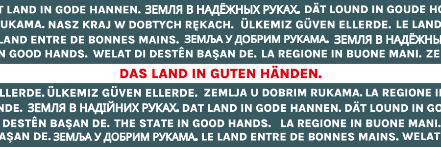 Das Land in guten Händen in mehreren Sprachen.