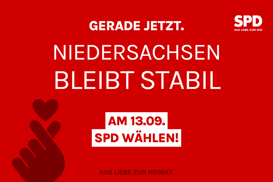 Für Demokratie und Zusammenhalt: Am 13. September 2026 SPD wählen!
